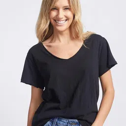 COLOR CAPITAL V-Neck Relaxed Fit T-shirt-image-95