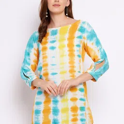 BAESD Tie & Dye Dyed Boat Neck Longline Top-image-26