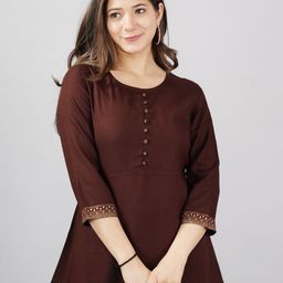 KALINI Brown Solid Top-26