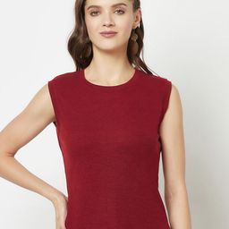 GLITO Round Neck Sleeveless Ribbed Cotton Top-image-18