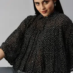 SHOWOFF Black Printed Top-image-43