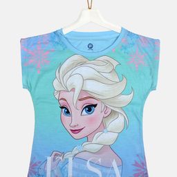 YK Disney Girls Blue Frozen Princess Elsa Printed Top-image-23