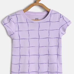 MINI KLUB Purple Checked Regular Pure Cotton Top-picture-42