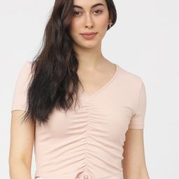 Tokyo Talkies Pink Solid Regular Top-image-21