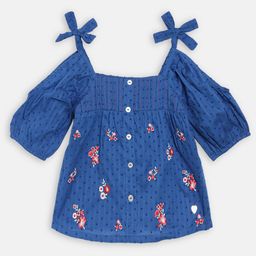 Blue Giraffe Girls Floral Printed Regular Top-12