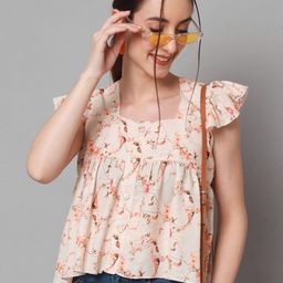 ADDYVERO  Floral Print Ruffles Top-image-70