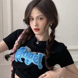 LULU & SKY Typography Printed Crop Top-image-51