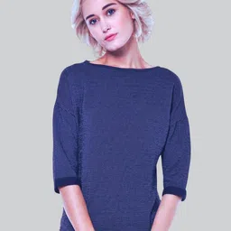 Moda Elementi Ribbed Boat Neck Top-image-83