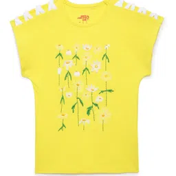 UNDER FOURTEEN ONLY Yellow Print Extended Sleeves Pure Cotton Top-image-96