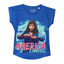 Marvel by Wear Your Mind Girls Blue Printed Top-picture-57