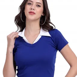 TABADTOD Shirt Collar Crop Top-image-56