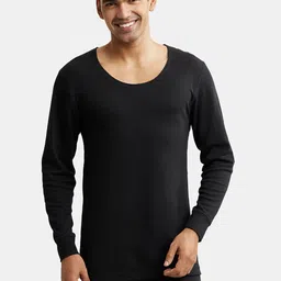 Jockey Men Black Solid Full Sleeve Thermal Top-image-21