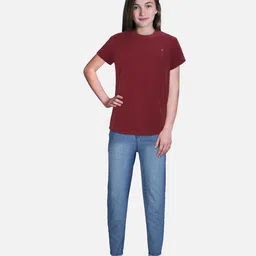 Palm Tree Girls Round Neck Cotton Top-image-28