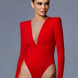 LULU & SKY V-Neck Long Sleeve Bodysuit-image-18