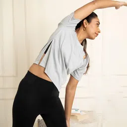 RYZ Relaxed Fit Styled Back Anti Wrinkle Anti-Odour Sports Crop Top-image-85