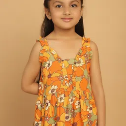 MINI & MING Girls Floral Print Shoulder Straps Top-25