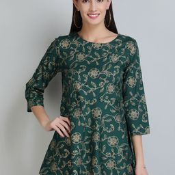 MALANDRO Floral Printed Longline A-Line Top-image-95