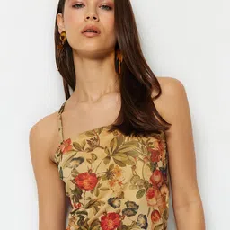 Trendyol Floral Printed Shoulder Straps Fitted Crop Top-picture-19