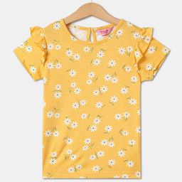 R&B Floral Printed Round Neck Pure Cotton Top-picture-9