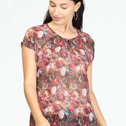 IDK Multicoloured Printed Georgette Top-image-46