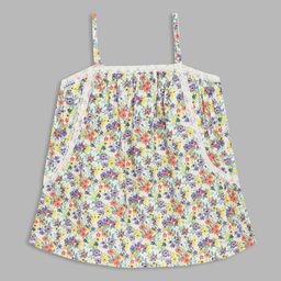 Blue Giraffe Girls Multicoloured Floral Print Top-33