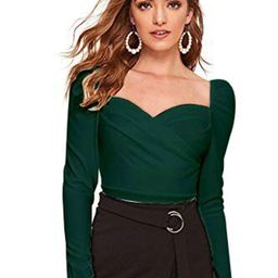 RAJOVATI Sweetheart Neck Puff Sleeves Wrap Top-image-37