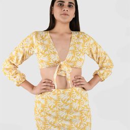 Blissence Tropical Print Tropical Crop Top-picture-26