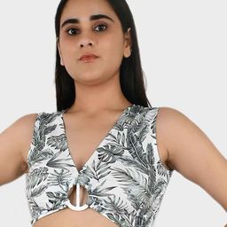 Blissence Tropical Print Tropical Crop Top-picture-23