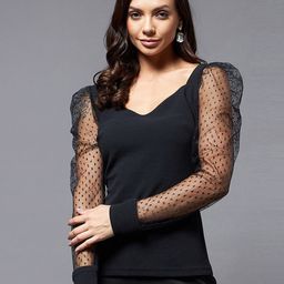 Miss Chase Puff Sleeve Knitted Top-image-26