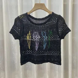 StyleCast Black Self Design Round Neck Top-image-3