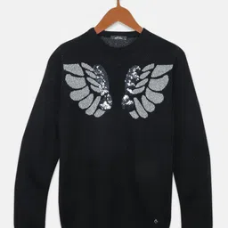 Monte Carlo Girls Round Neck Embellished Pullover-image-97