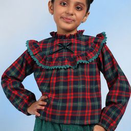 BAESD Girls Checked Cotton Top-image-41