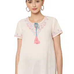 SAVI Floral Embroidered Cotton Top-image-14