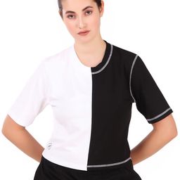 REDESIGN Colourblocked Cotton Top-image-4