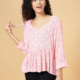 YU by Pantaloons Polka Dot Printed Peplum Top-picture-26