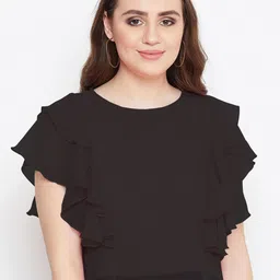 Bitterlime Black Ruffles Top-image-73