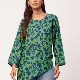 Moomaya Floral Printed Asymmetric Top-14
