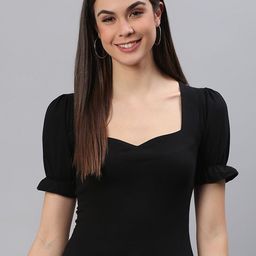Cation Sweetheart Neck Puff Sleeve Cotton Fitted Top-picture-33