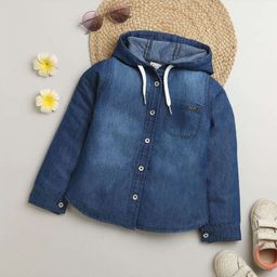 Tiny Girl Faded Hooded Denim Cotton Casual Shirt-51
