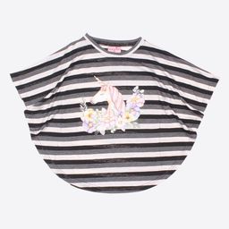 CUTECUMBER Striped Batwing Sleeve Georgette Kaftan Top-image-4