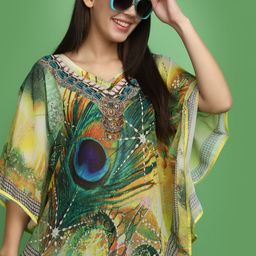 V-Mart Floral Print Batwing Sleeve Kaftan Top-image-44
