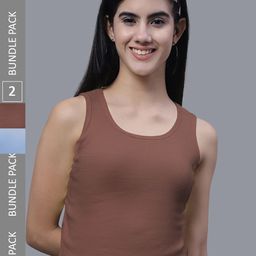 FBAR Pack Of 2 Round Neck Cotton Crop Tank Tops-image-68
