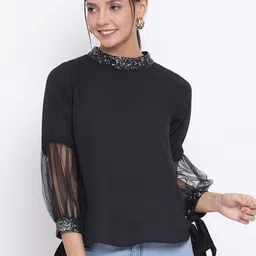BAESD Embellished High Neck Top-image-26
