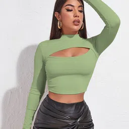 BAESD Sheen Sheer Crop Top-picture-46