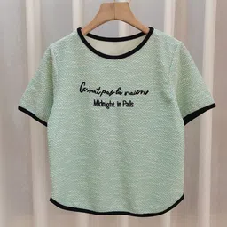 StyleCast Girls Green Typography Printed Regular Top-image-5