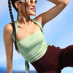 Veni Vidi Vici Halter Neck Ruched Fitted Crop Top-picture-13