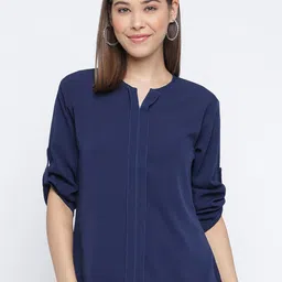 Mayra Roll-Up Sleeves Regular Top-image-77