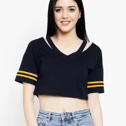 LE BOURGEOIS V-Neck Crop Top-image-85