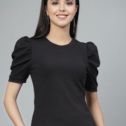 Style Quotient Self Design Puffed Sleeves Top-45