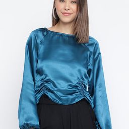 Mayra Puff Sleeves Ruched Top-image-12